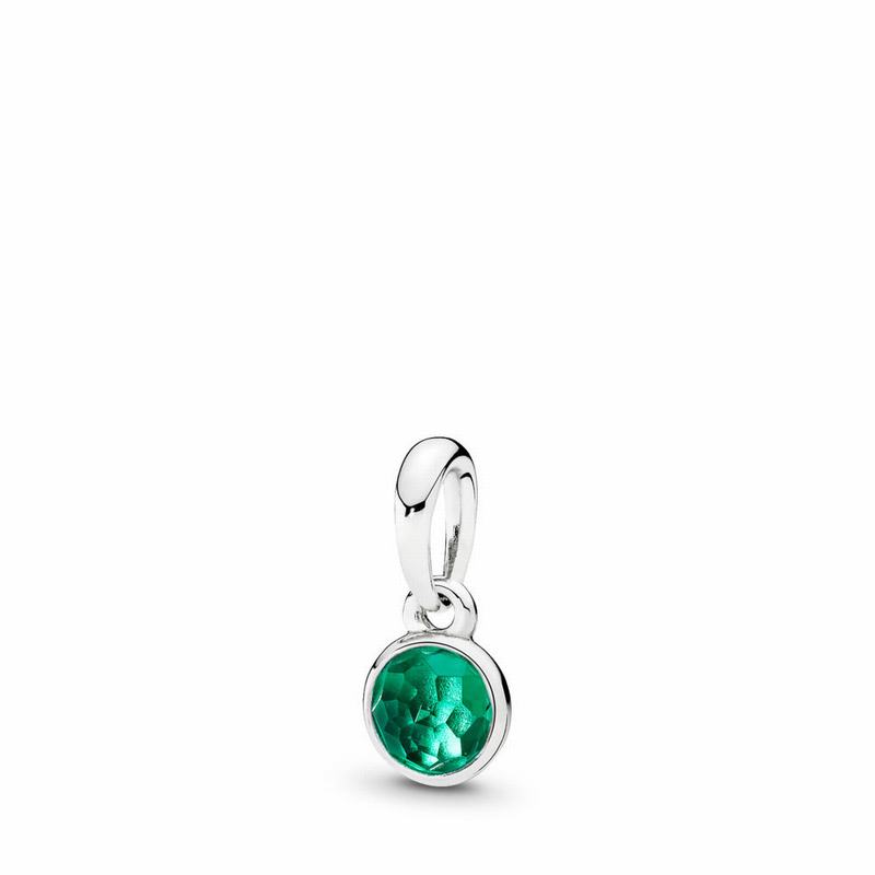 Pandora May Droplet Pendant - Sterling Silver/Green/Crystal - Canada | JK2332NL